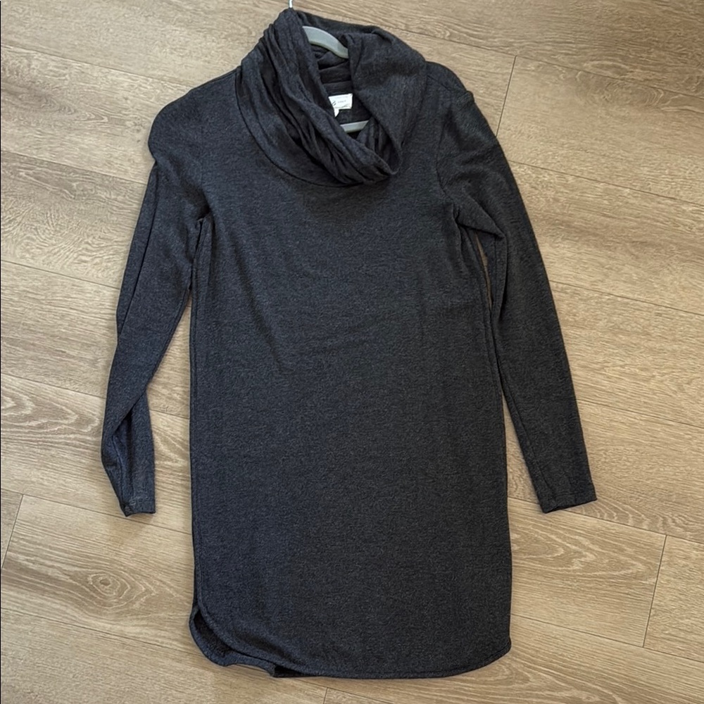 Charcoal Gray Cowl Neck Dress